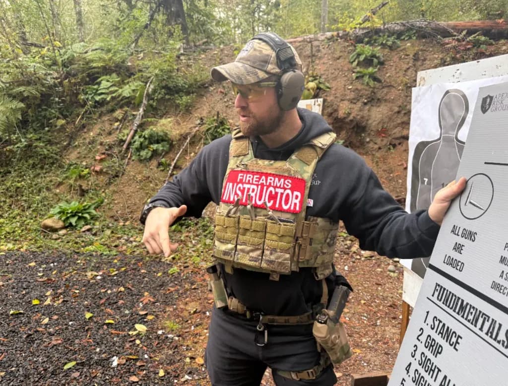Apex Firearms Academy instructor teaching fundamentals on the range